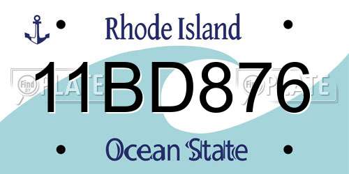 11BD876 Rhode Island License Plate