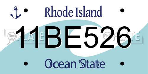 11BE526 Rhode Island License Plate