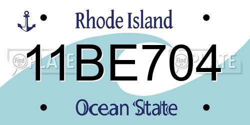11BE704 Rhode Island License Plate