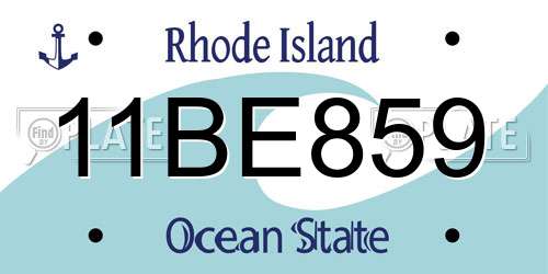 11BE859 Rhode Island License Plate