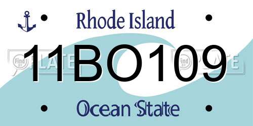 11BO109 Rhode Island License Plate