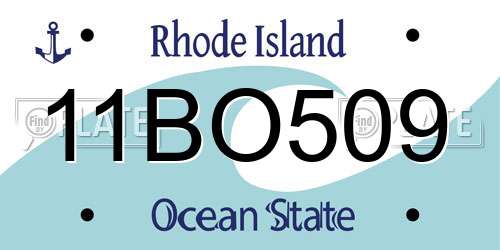 11BO509 Rhode Island License Plate