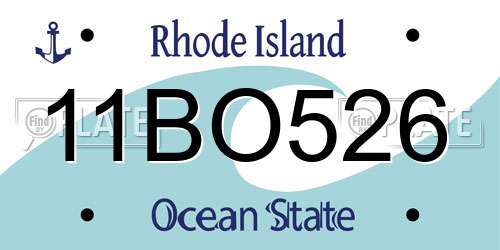 11BO526 Rhode Island License Plate