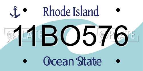 11BO576 Rhode Island License Plate