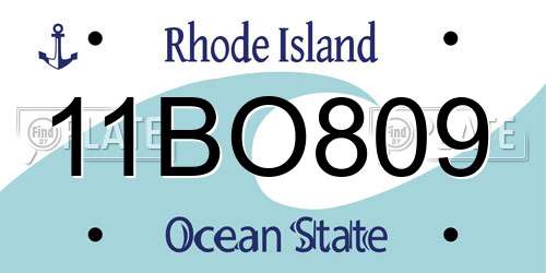 11BO809 Rhode Island License Plate