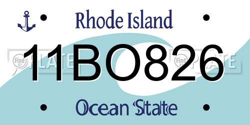 11BO826 Rhode Island License Plate