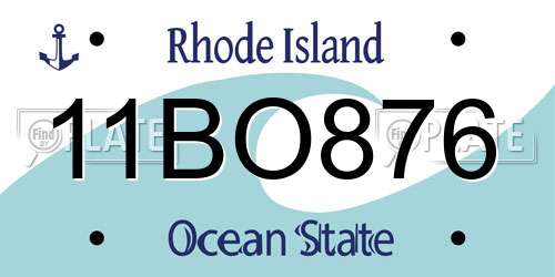 11BO876 Rhode Island License Plate