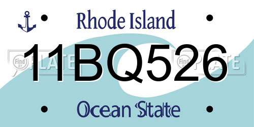11BQ526 Rhode Island License Plate