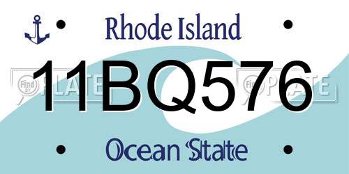 11BQ576 Rhode Island License Plate