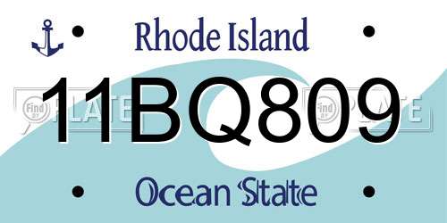 11BQ809 Rhode Island License Plate