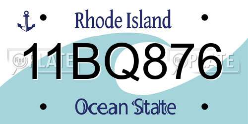 11BQ876 Rhode Island License Plate