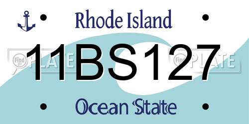 11BS127 Rhode Island License Plate