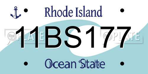 11BS177 Rhode Island License Plate