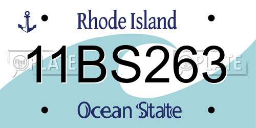 11BS263 Rhode Island License Plate