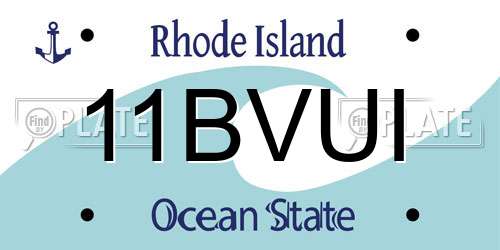 11BVUI Rhode Island License Plate