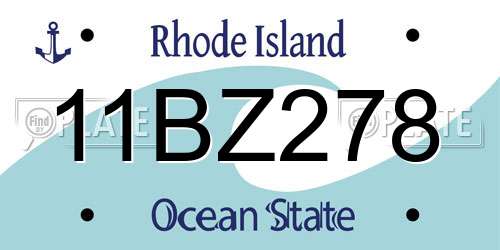 11BZ278 Rhode Island License Plate