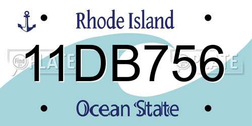 11DB756 Rhode Island License Plate