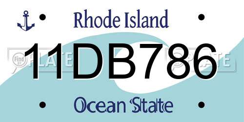 11DB786 Rhode Island License Plate