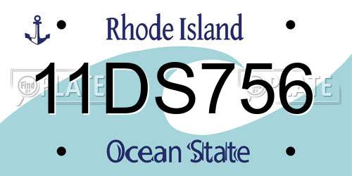 11DS756 Rhode Island License Plate
