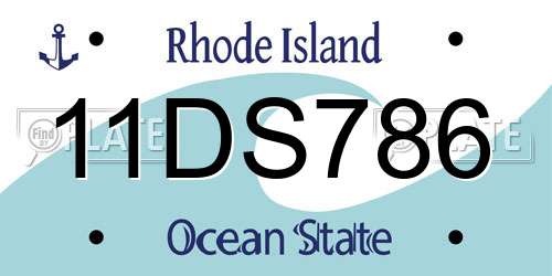 11DS786 Rhode Island License Plate