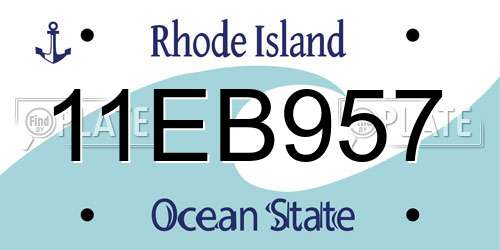 11EB957 Rhode Island License Plate