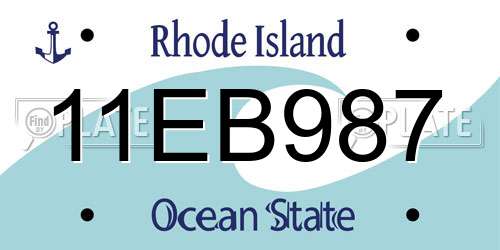 11EB987 Rhode Island License Plate