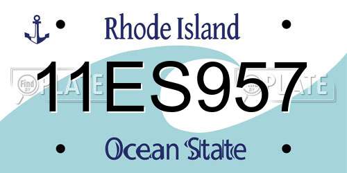 11ES957 Rhode Island License Plate