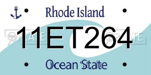 11ET264 Rhode Island License Plate