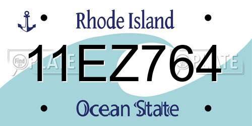 11EZ764 Rhode Island License Plate