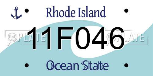 11F046 Rhode Island License Plate