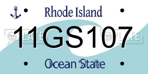 11GS107 Rhode Island License Plate
