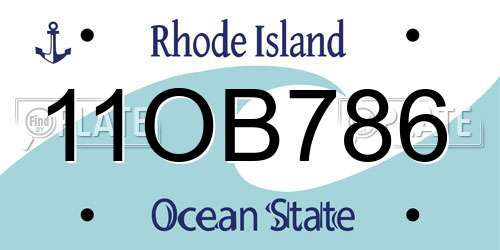11OB786 Rhode Island License Plate
