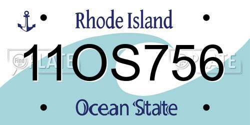 11OS756 Rhode Island License Plate