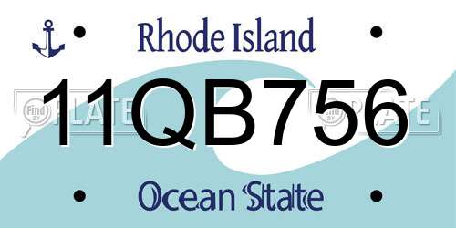 11QB756 Rhode Island License Plate
