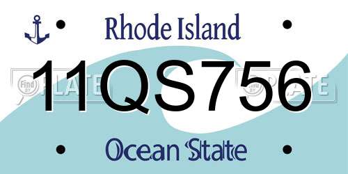 11QS756 Rhode Island License Plate