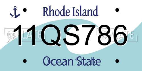 11QS786 Rhode Island License Plate