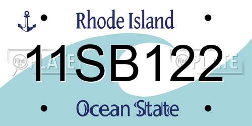 11SB122 Rhode Island License Plate