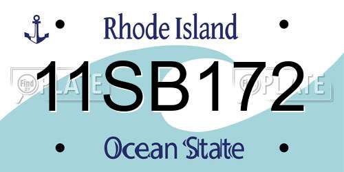 11SB172 Rhode Island License Plate