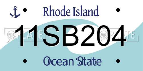 11SB204 Rhode Island License Plate