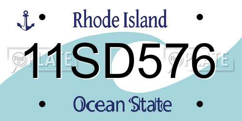 11SD576 Rhode Island License Plate