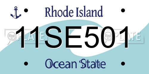 11SE501 Rhode Island License Plate