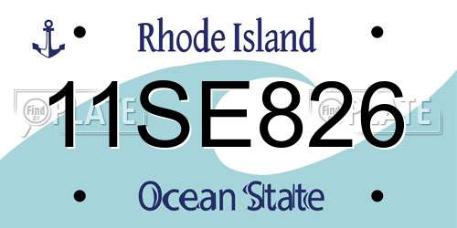 11SE826 Rhode Island License Plate