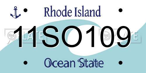 11SO109 Rhode Island License Plate