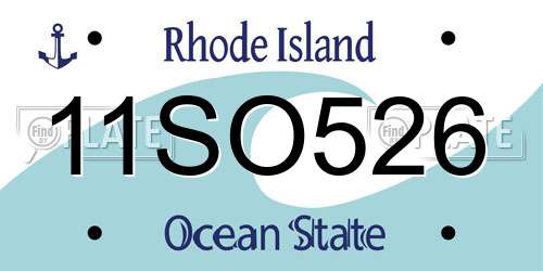 11SO526 Rhode Island License Plate