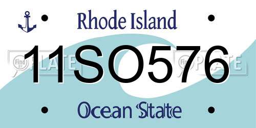 11SO576 Rhode Island License Plate