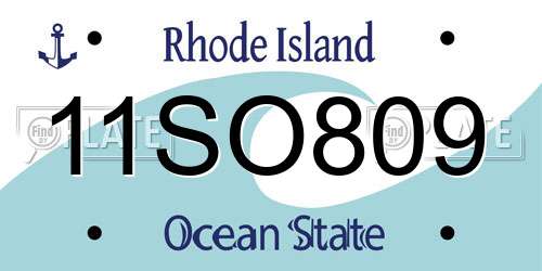 11SO809 Rhode Island License Plate