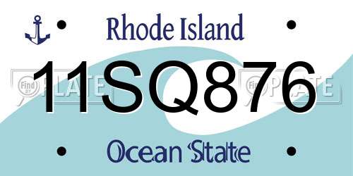 11SQ876 Rhode Island License Plate