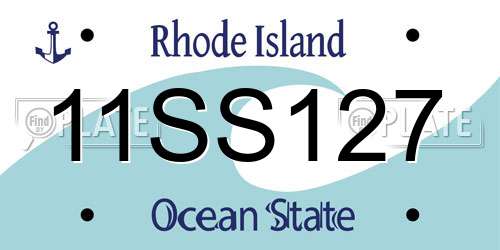 11SS127 Rhode Island License Plate