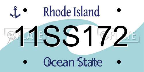 11SS172 Rhode Island License Plate
