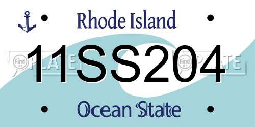11SS204 Rhode Island License Plate